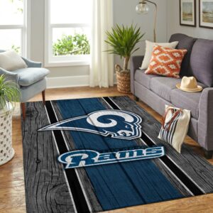 Los Angeles Rams Nfl Team Logo Wooden Style Style Nice Gift Home Decor Rectangle Area Rug