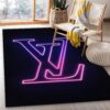 Louis Vuitton Neon Rectangle Rug Living Room Rug Christmas Gift US Decor