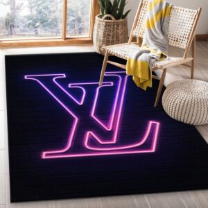 Louis Vuitton Neon Rectangle Rug Living Room Rug Christmas Gift US Decor