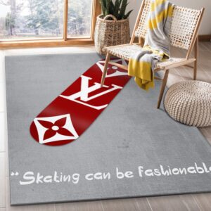 Louis Vuitton Skateboard Area Rug Living Room Rug Christmas Gift US Decor