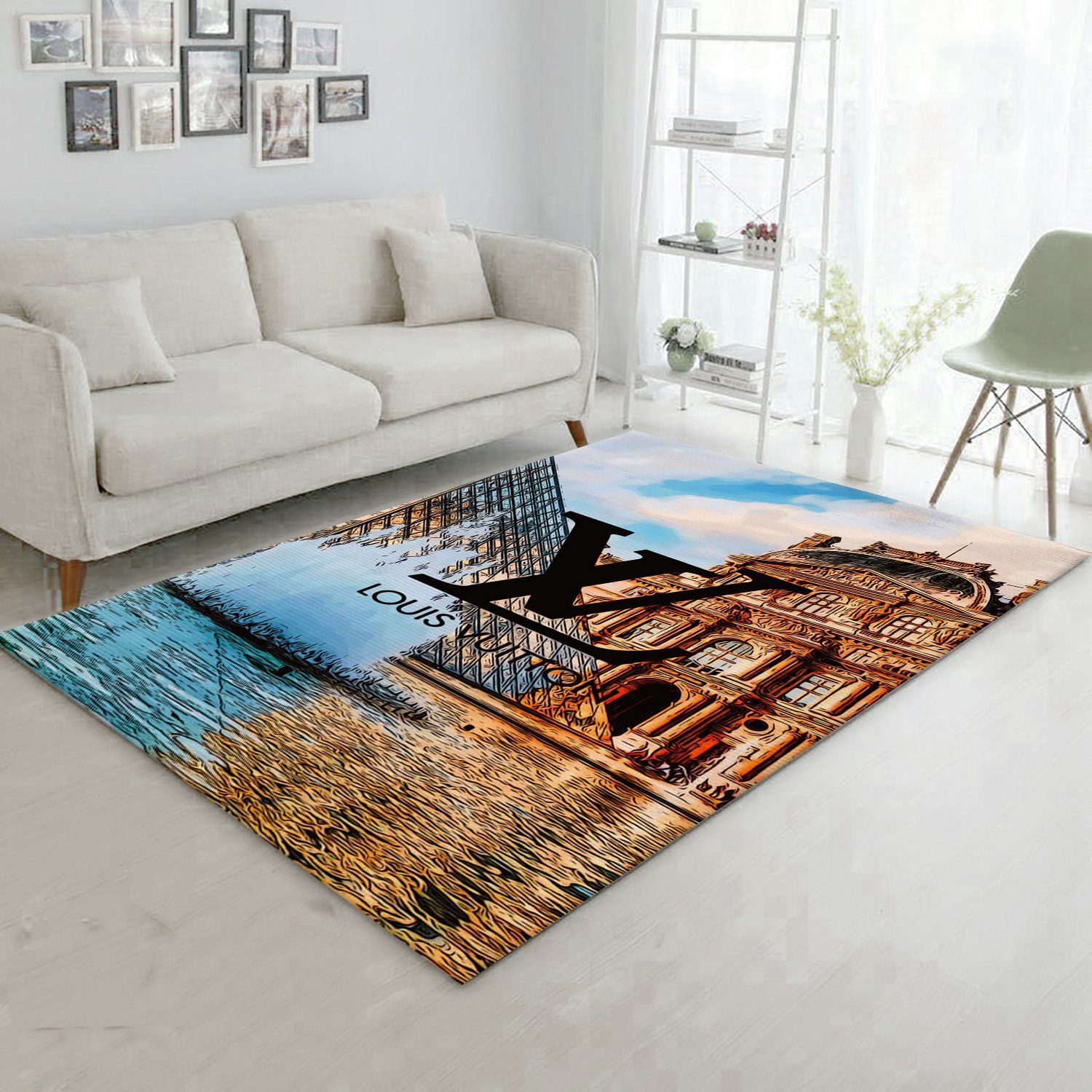 Lv Fashion Area Rug Fashion Brand Rug Christmas Gift US Decor