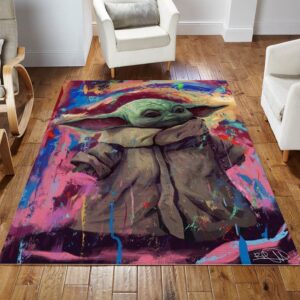 Mandalorian Baby Yoda Ver18 Rug Living Room Rug Floor Decor Home Decor