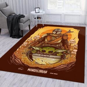 Mandalorian Baby Yoda Ver60 Area Rug For Christmas Living Room Rug Floor Decor Home Decor