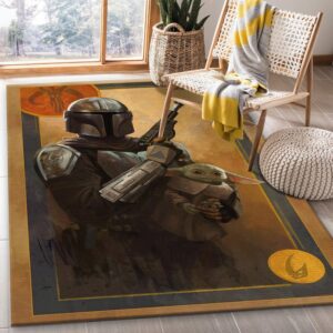 Mandalorian Baby Yoda Ver7 Area Rug Bedroom Rug Floor Decor Home Decor