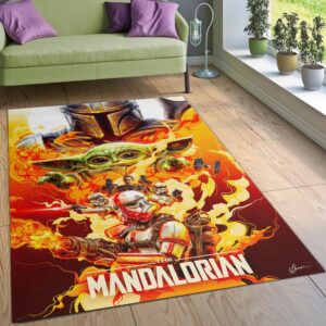 Mandalorian Baby Yoda Ver9 Area Rug Living Room Rug Floor Decor Home Decor