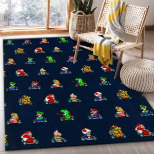 Mario Kart Racers V2 Area Rug For Christmas Living Room Rug Floor Decor Home Decor