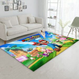Mario Kingdom Gaming Area Rug Bedroom Rug Floor Decor Home Decor