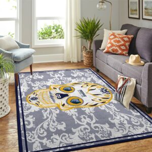 Memphis Grizzlies Nba Team Logo Skull Flower Style Nice Gift Home Decor Rectangle Area Rug