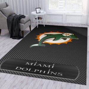 Miami Dolphins 1 NFL Area Rug For Christmas Living Room Rug Floor Decor Home Decor