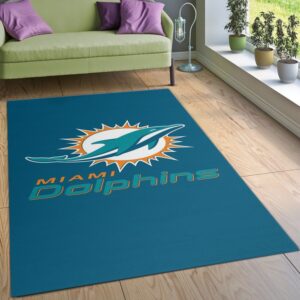 Miami Dolphins 3 NFL Area Rug For Christmas Living Room Rug Floor Decor Home Decor