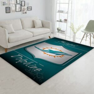 Miami Dolphins 5 NFL Area Rug For Christmas Living Room Rug Floor Decor Home Decor