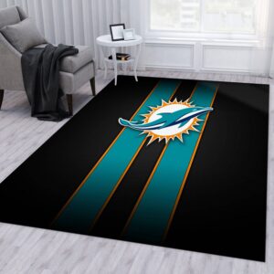 Miami Dolphins 6 NFL Noel Gift Rug Bedroom Rug Floor Decor Home Decor