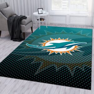 Miami Dolphins 8 NFL Area Rug For Christmas Living Room Rug Floor Decor Home Decor