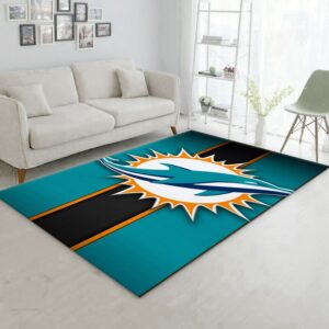 Miami Dolphins 9 NFL Area Rug For Christmas Bedroom Rug Floor Decor Home Decor