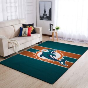 Miami Dolphins Area Rug Nfl Football Floor Decor 1910071