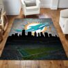 Miami Dolphins NFL Area Rug Bedroom Rug Christmas Gift US Decor
