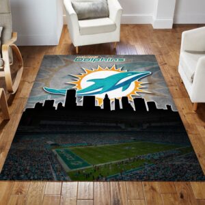 Miami Dolphins NFL Area Rug Bedroom Rug Christmas Gift US Decor