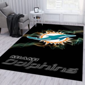Miami Dolphins NFL Noel Gift Rug Living Room Rug Floor Decor Home Decor