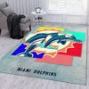 Miami Dolphins NFL Rug Bedroom Rug Family Gift US Decor