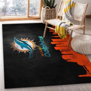 Miami Dolphins Skyline NFL Area Rug