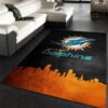 Miami Dolphins Skyline NFL Team Logos Area Rug