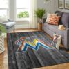 Miami Marlins Mlb Team Logo Grey Wooden Style Style Nice Gift Home Decor Rectangle Area Rug