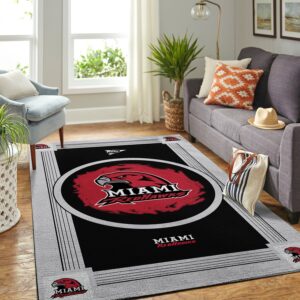 Miami Redhawks Ncaa Team Logo Nice Gift Home Decor Rectangle Area Rug