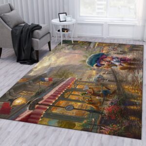 Mickey And Minnie In Paris Christmas Gift Rug Bedroom Rug Home Decor
