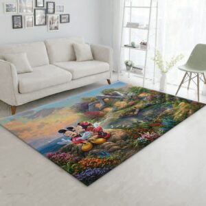 Mickey And Minnie Sweetheart Cove Area Rug For Christmas Bedroom Rug US Gift Decor