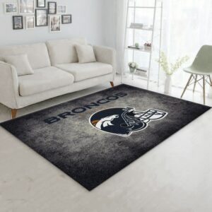 Milliken Nfl Distressed Helmet Denver Broncos Area Rug Team Logo Area Rug