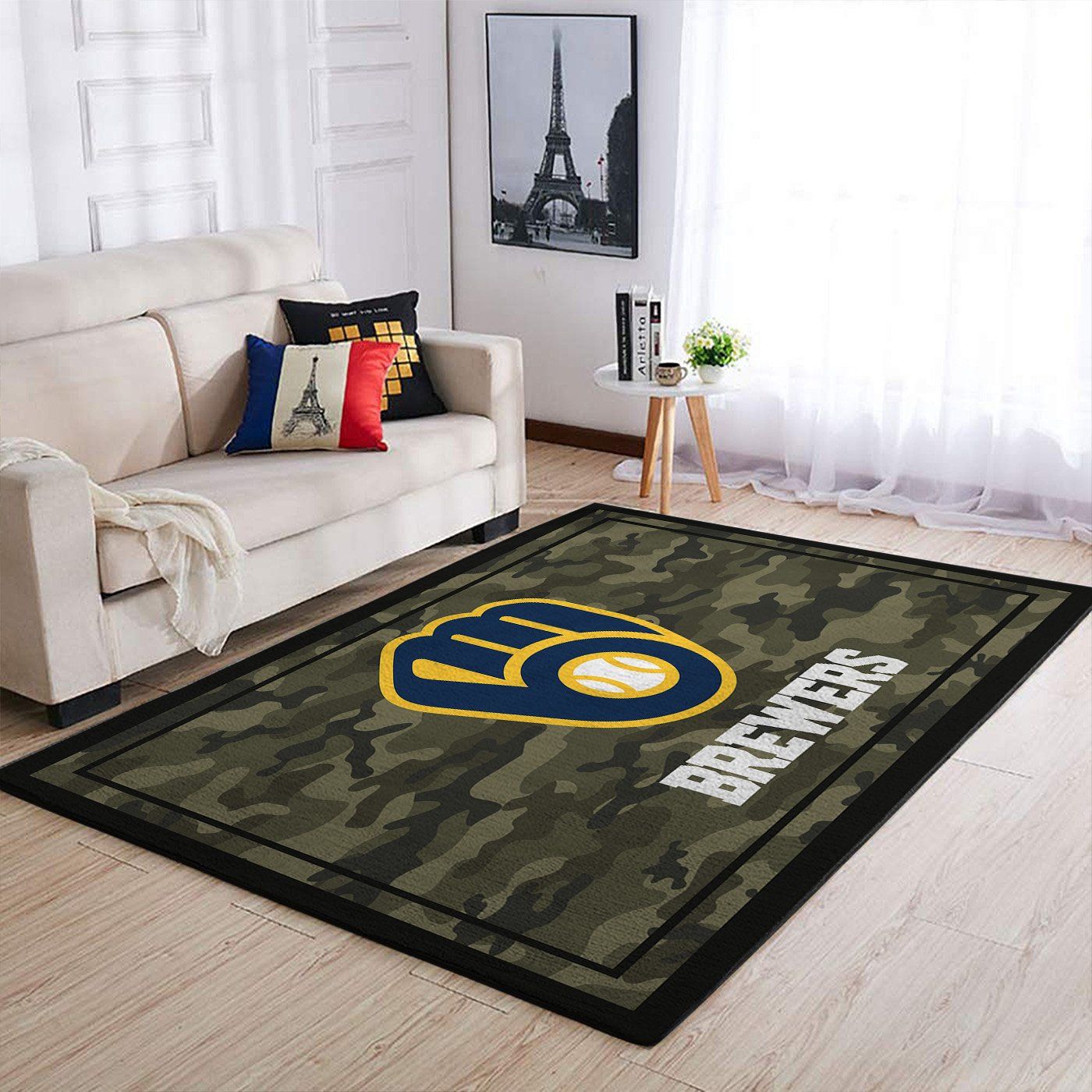 Milwaukee Brewers Mlb Team Logo Camo Style Nice Gift Home Decor Rectangle Area Rug