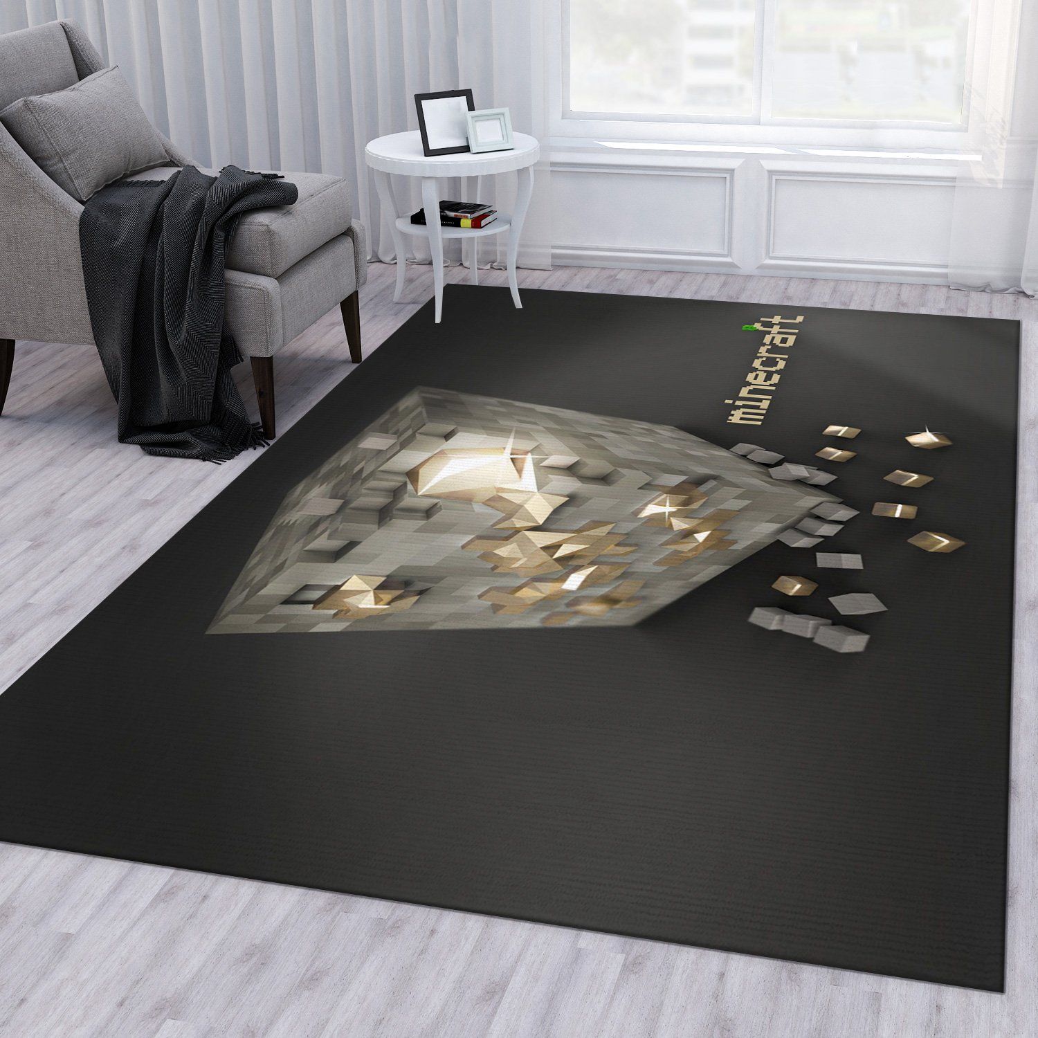 Minecraft Gaming Area Rug Living Room Rug US Gift Decor