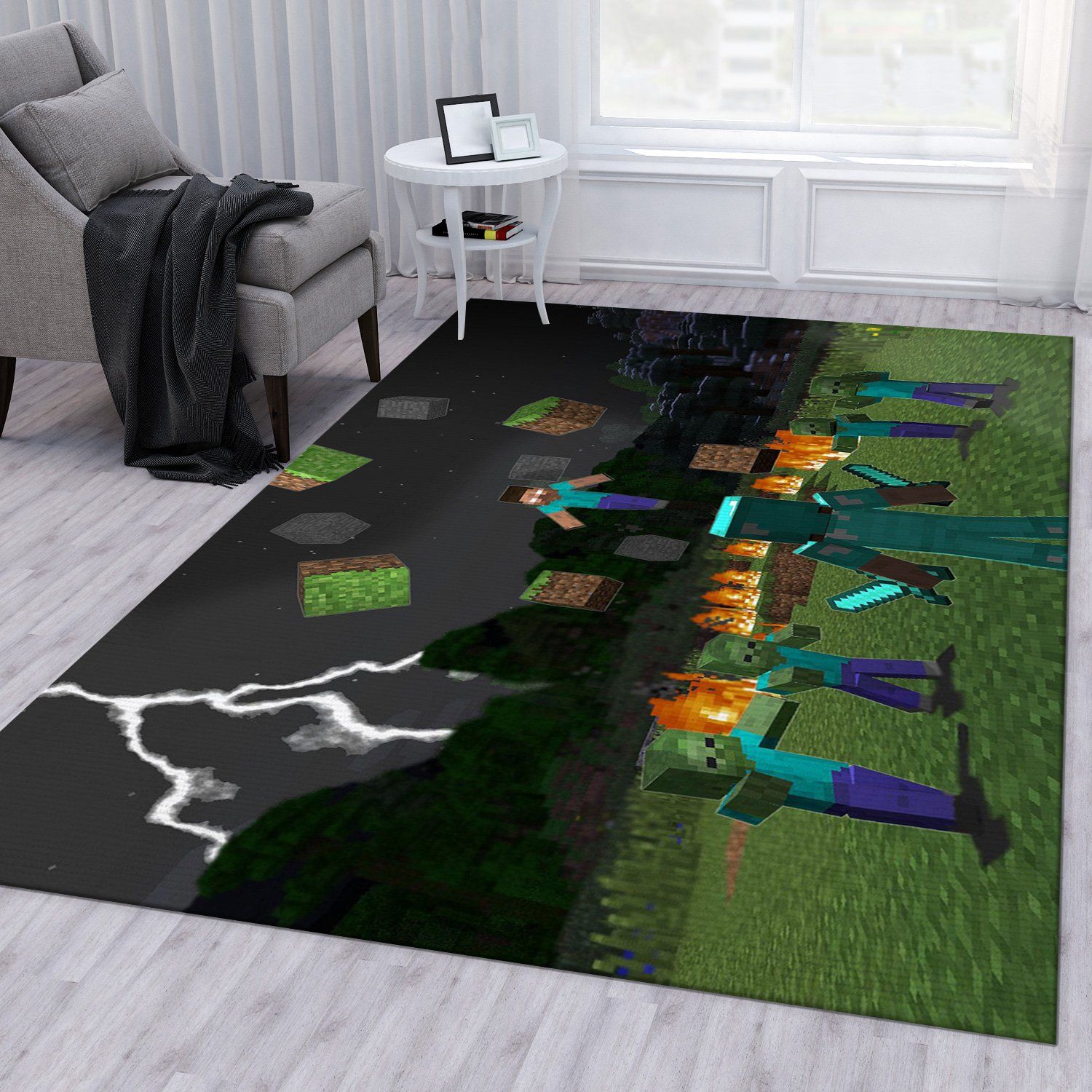 Minecraft Rug Living Room Rug US Gift Decor