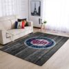 Minnesota Twins Mlb Team Logo Grey Wooden Style Style Nice Gift Home Decor Rectangle Area Rug