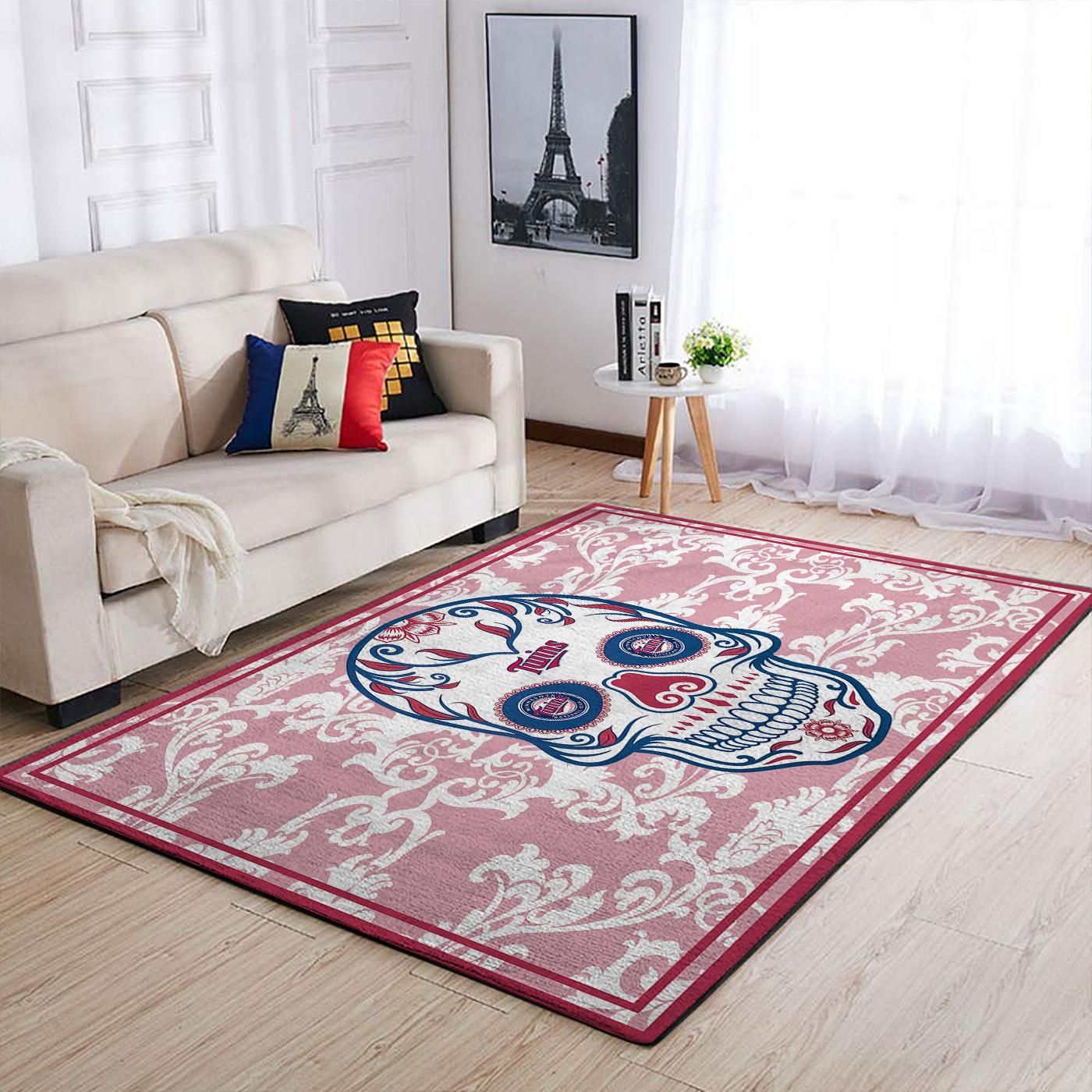 Minnesota Twins Mlb Team Logo Skull Style Nice Gift Home Decor Rectangle Area Rug