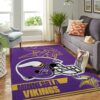Minnesota Vikings Nfl Team Logo Helmet Nice Gift Home Decor Rectangle Area Rug
