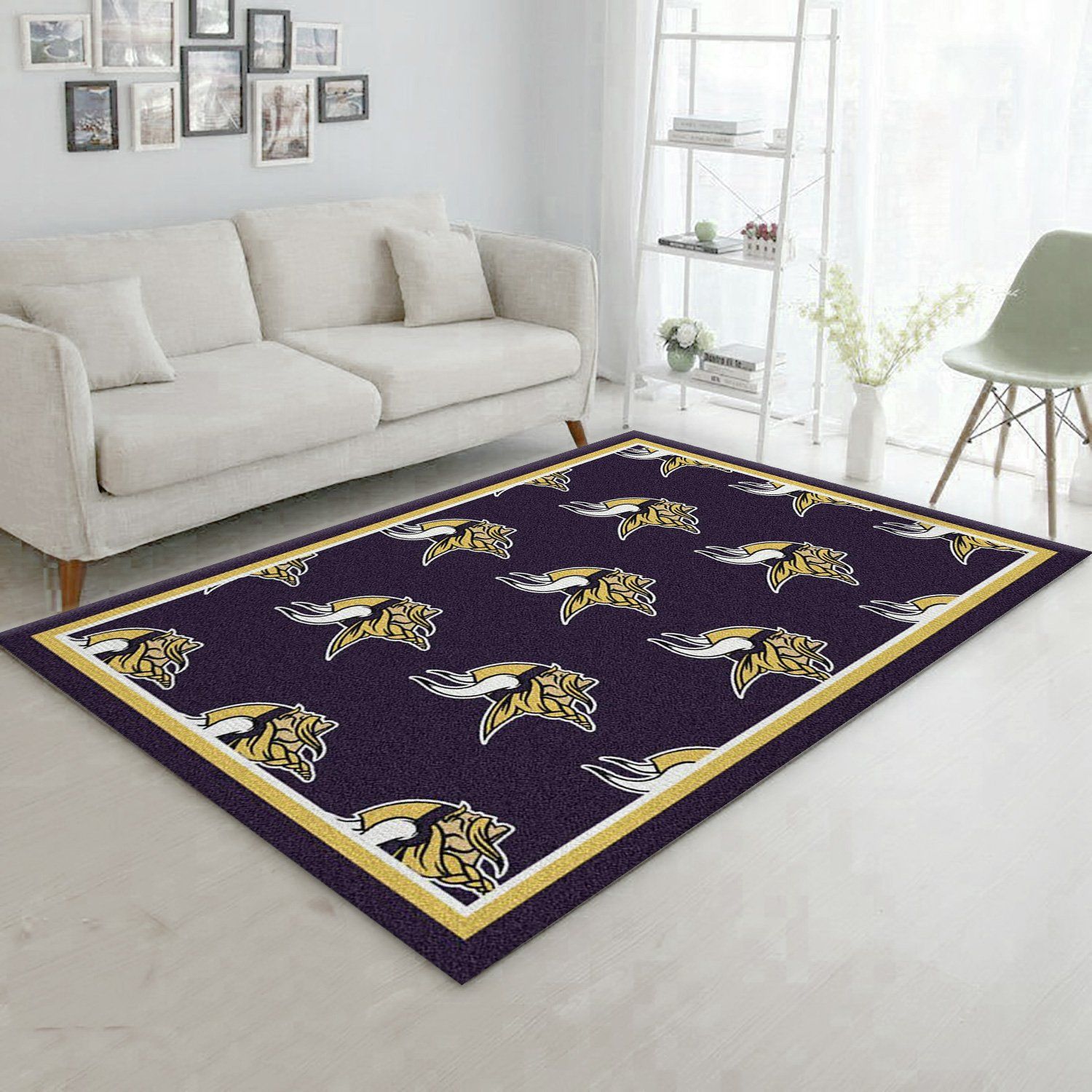 Minnesota Vikings Repeat Rug Nfl Team Area Rug