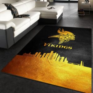 Minnesota Vikings Skyline NFL Area Rug Carpet