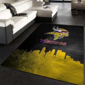 Minnesota Vikings Skyline NFL Area Rug For Christmas