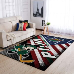 Minnesota Wild Nhl Team Logo Mickey Us Style Nice Gift Home Decor Rectangle Area Rug