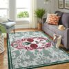 Minnesota Wild Nhl Team Logo Skull Flower Style Nice Gift Home Decor Rectangle Area Rug