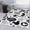 Minnie Mouse Black And White Area Rug For Christmas Living Room Rug Family Gift US Decor