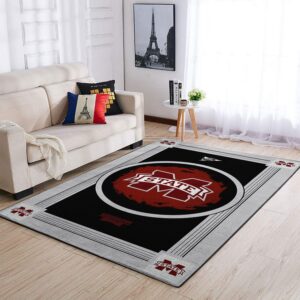 Mississippi State Bulldogs Ncaa Team Logo Nice Gift Home Decor Rectangle Area Rug
