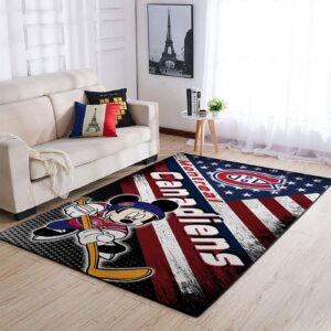 Montr Al Canadiens Nhl Team Logo Mickey Us Style Nice Gift Home Decor Rectangle Area Rug