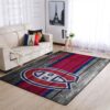 Montr Al Canadiens Nhl Team Logo Wooden Style Nice Gift Home Decor Rectangle Area Rug