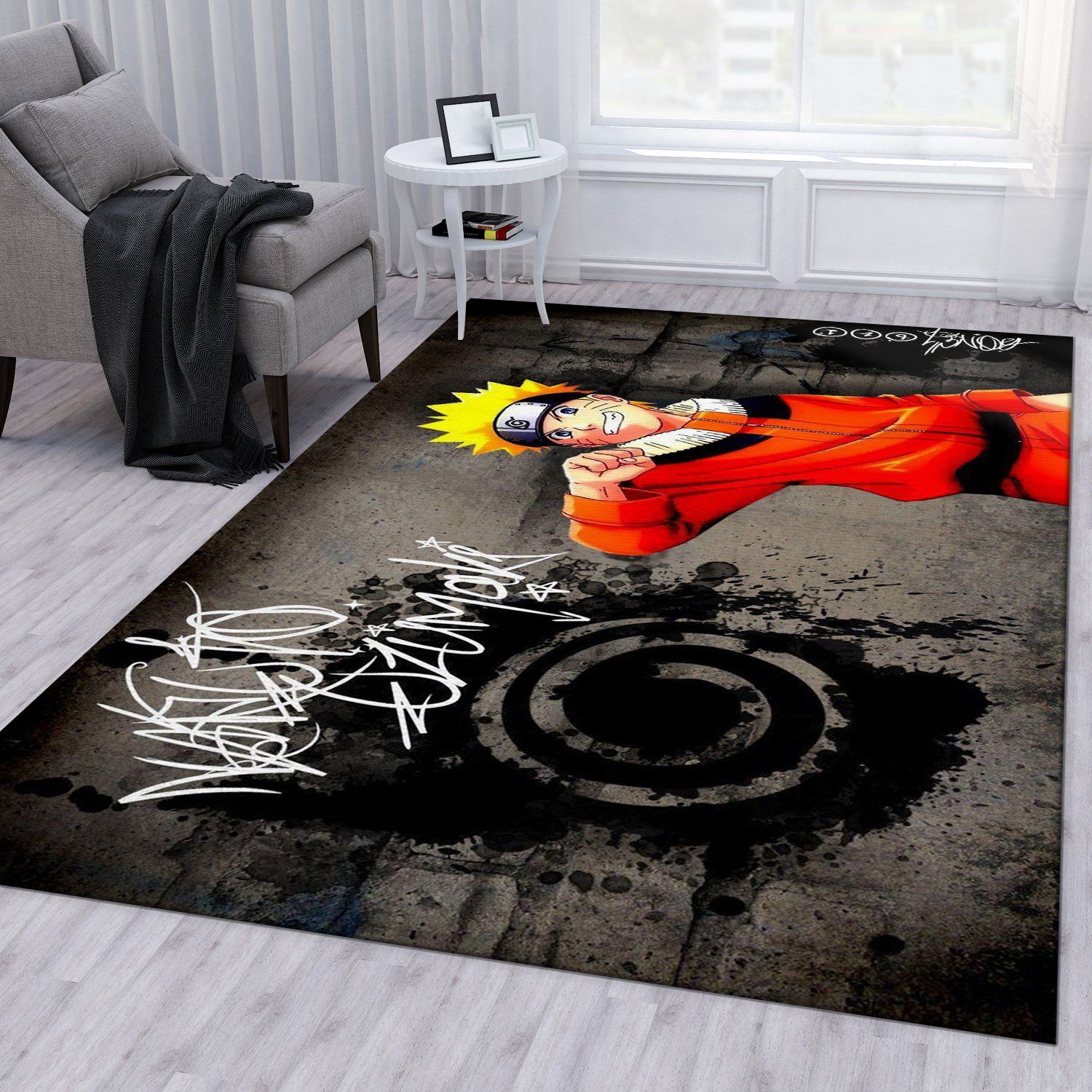 Naruto Rassengan Anime Area Rug Bedroom Rug Home US Decor  Bedroom area  rug, Rugs in living room, Living room area rugs