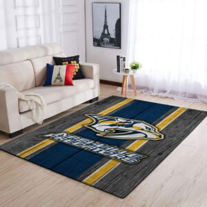 Nashville Predators Nhl Team Logo Style Nice Gift Home Decor Rectangle Area Rug