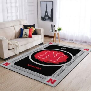 Nebraska Cornhuskers Ncaa Team Logo Nice Gift Home Decor Rectangle Area Rug