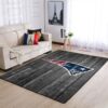 New England Patriots Nfl Team Logo Grey Wooden Style Style Nice Gift Home Decor Rectangle Area Rug