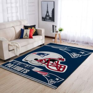 New England Patriots Nfl Team Logo Helmet Nice Gift Home Decor Area Rug Rugs For Living Room Rug Home Decor